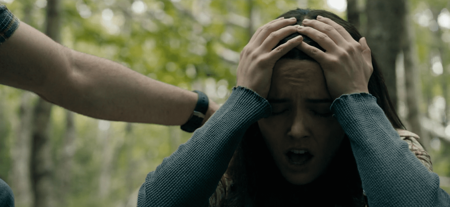Julie reacts after her storywalking bookmark fails in FROM Season 4 Episode 4