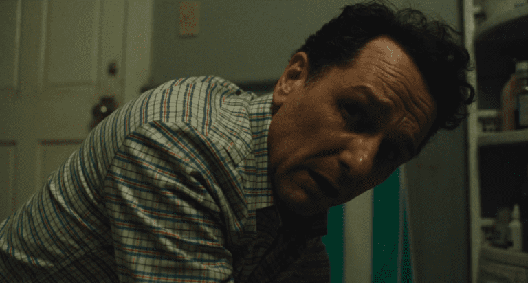 Tom in Widow’s Bay Episode 5 during the old hospital mystery connected to Evan and Lauren.