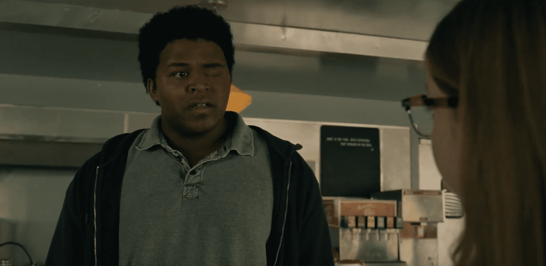 Elgin confronts Sophia inside the diner after finding an old photo in FROM Season 4 Episode 9.