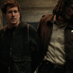 Sheriff Billings escorts Mike Davidson into custody for Orla Kent’s murder in Silo Season 3.