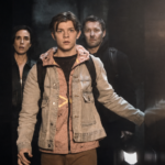 Charlie, Daniela and Jason Dessen enter a dark doorway in Dark Matter Season 2