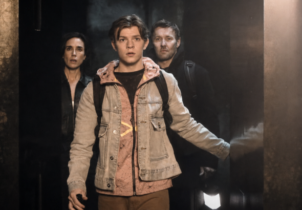 Charlie, Daniela and Jason Dessen enter a dark doorway in Dark Matter Season 2