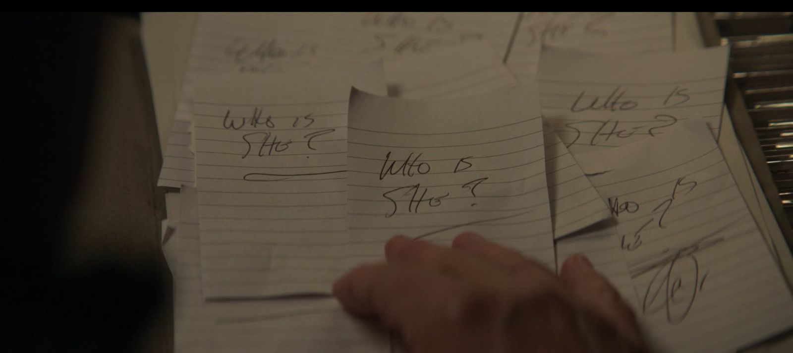 Victor's file contains repeated Who is she notes about Daniel and Helen in the Silo Season 3 finale